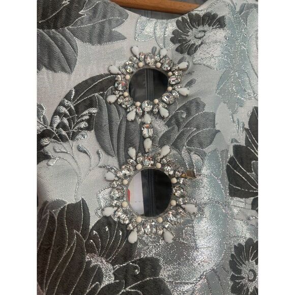 NWD Michael Kors Italy Collection floral print jeweled Dress size 2 - Picture 4 of 16